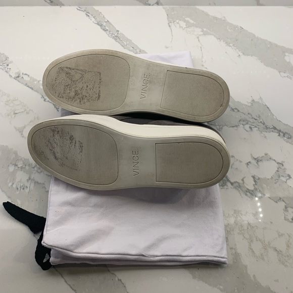 Vince Warren Slip-on Platform Grey Suede Sneaker - Picture 13 of 14